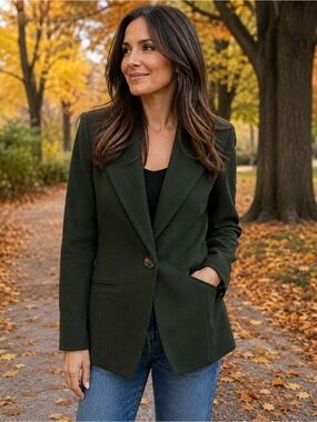 Women's Forest Green Wool Blazer